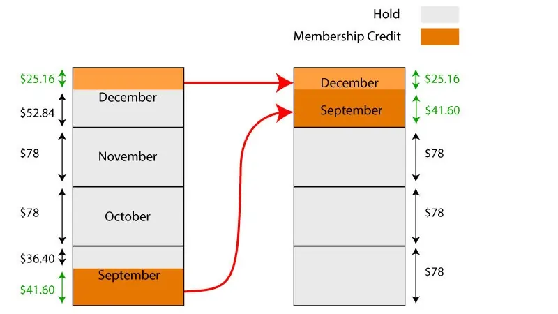 diagram of changes to membership holds
