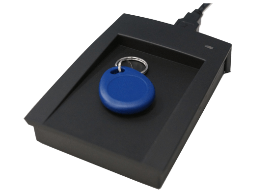 blue fob on a reception