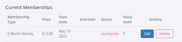 Membership required billing or payment details