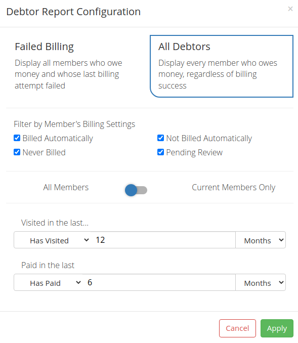 Debt collection contact and reminder options