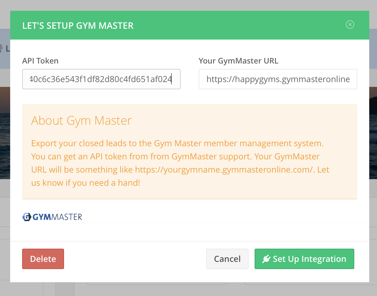 GymMaster integration