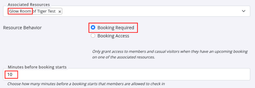 GymMaster booking-required access settings