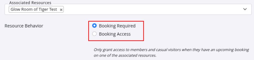 GymMaster booking-required access settings