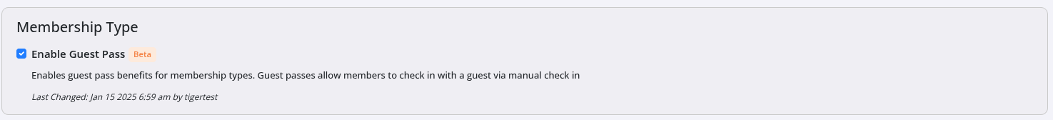 GymMaster guest pass settings
