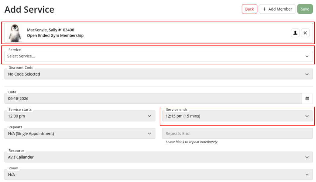 GymMaster schedule and member booking screen