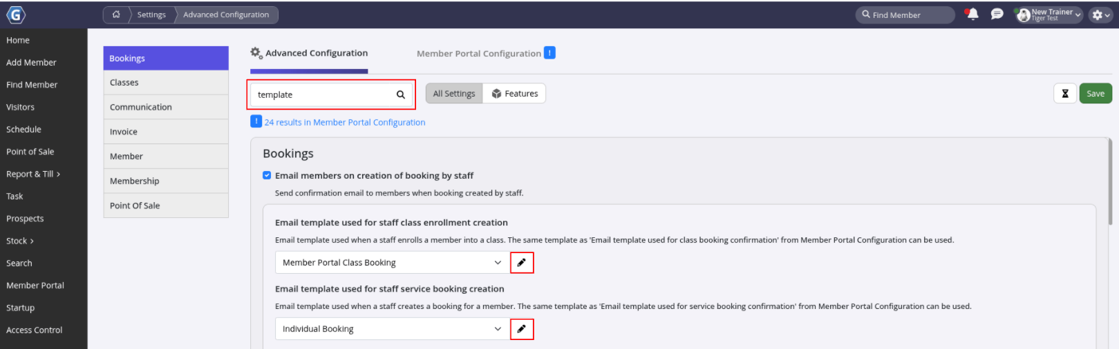 GymMaster membership billing and maintenance fee settings