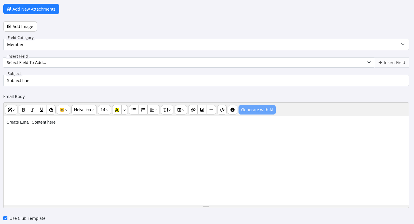 GymMaster communication template settings