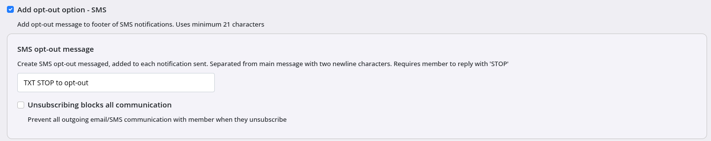 GymMaster communication template settings