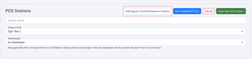 Square payment provider connection settings