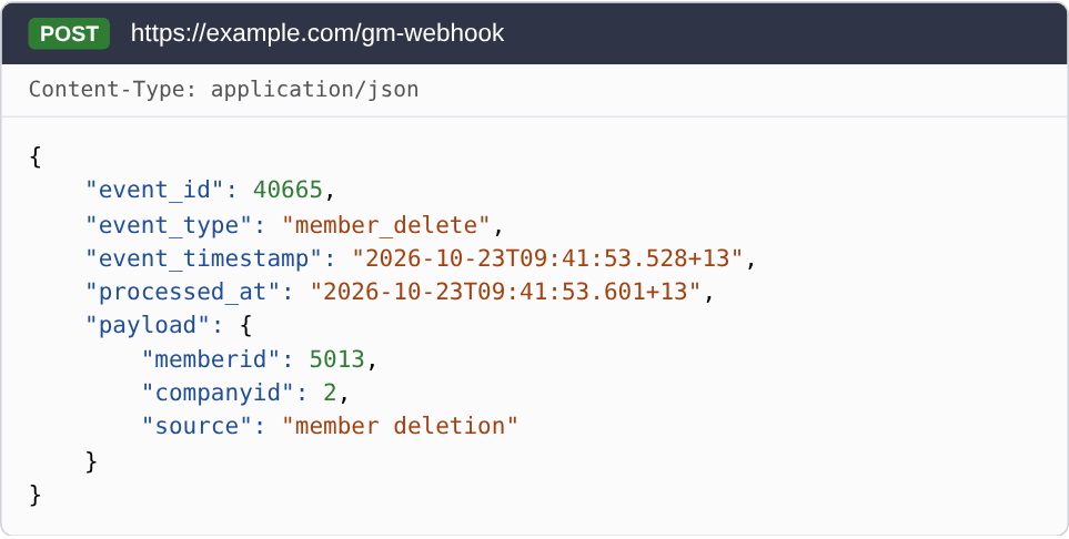 Example member_delete webhook