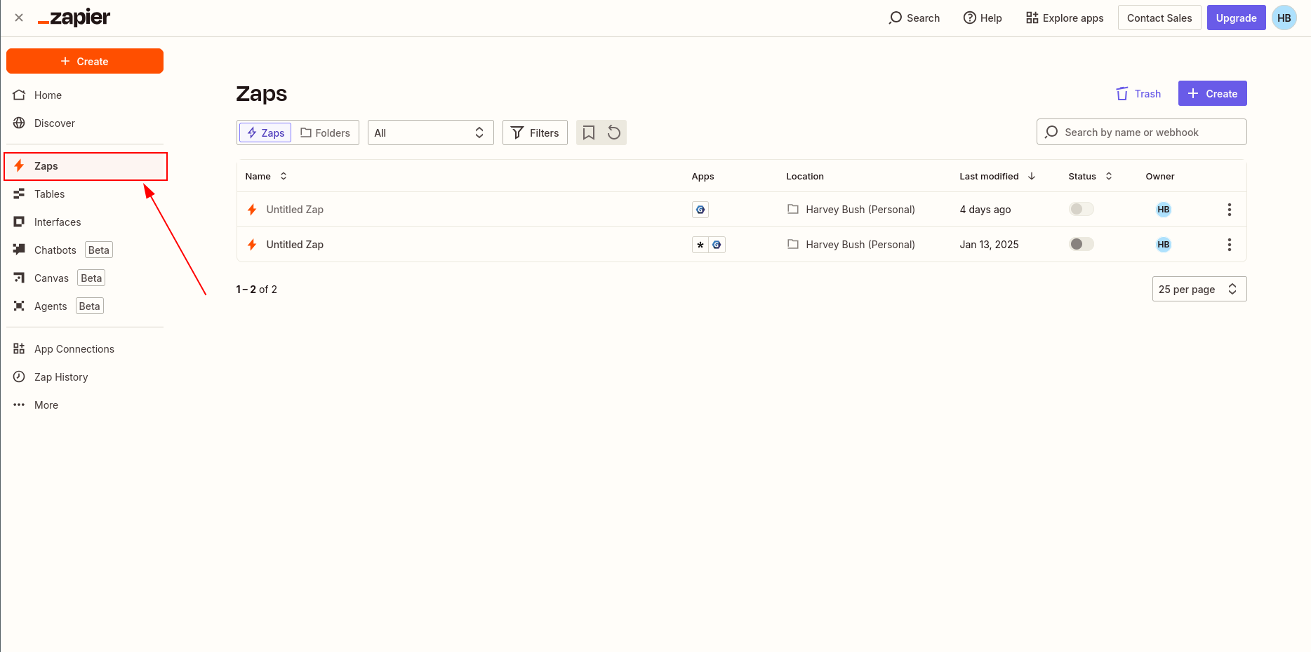 create and login to Zapier