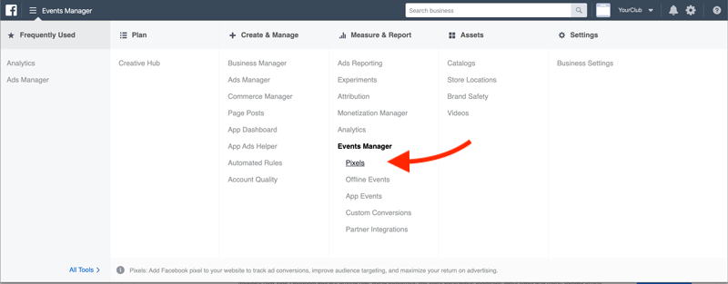 new facebook pixel integration steps gymmaster