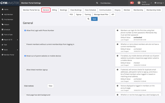where to find facebook pixel settings GymMaster