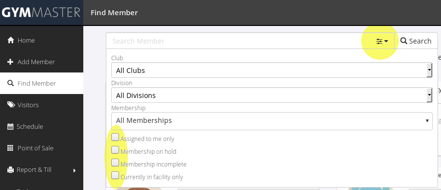 MemberSearchFilters